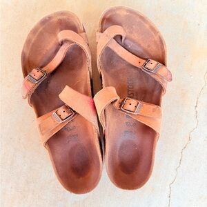 Birkenstock Mayari 100% Leather Brown Sz 38